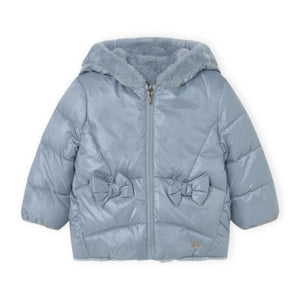 Mayoral Baby Girl Reversible Faux Fur Jacket ~ Blue Bell