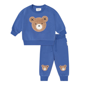Huxbaby Furry Huxbear Sweatshirt & Sweatpants Set ~ Cobalt