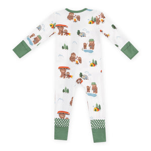 Angel Dear 2 Way Zipper Convertible Romper ~ Bigfoot Camping