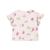 Play Up Baby Apple Print s/s T-Shirt & Woven Ruffle Shorts Set ~ Light Pink/Dark Mint