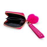Tiny Treats Quilted Stud Strap Wallet with Pom-Pom
