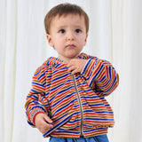 Bobo Choses Baby Have Fun Striped Velour Zip Hoodie, Doggy Mate l/s Tee & Joggers Set ~ Red/Blue Multi
