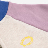 Bobo Choses Baby Tic Tac Toe Color Block Zip Sweatshirt & Joggers Set ~ Off-White/Lavender