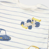 Mayoral Baby Boy Cars l/s Striped T-Shirt ~ Sky Blue