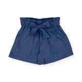 Mayoral Girls Denim Paperbag Waist Shorts ~ Medium Wash