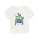 Mayoral Baby Boy s/s T-Shirt ~ Safari Friends Jeep/Cream