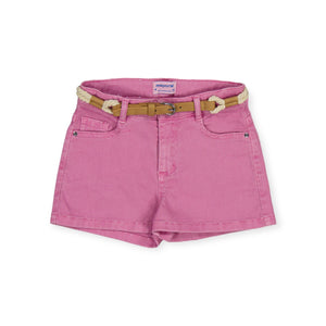 Mayoral Girls Basic Twill Shorts w/ Belt ~ Orchid