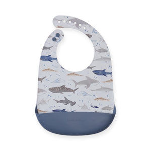 Loulou Lollipop Silicone Bib ~ Sharks