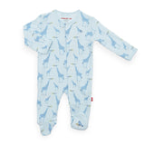 Magnetic Me Cotton Magnetic Footie ~ Jolie Giraffe Blue