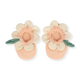 Meri Meri Peach Daisy Baby Booties