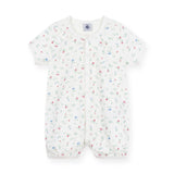 Petit Bateau Font Snap Fruit Print Short Romper ~ White Multi