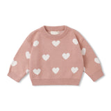 Quincy Mae Hearts Knit Sweater & Pants Set ~ Pink