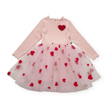 Petite Hailey Baby l/s Heart Tutu Dress ~ Pink
