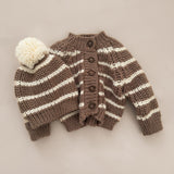 The Blueberry Hill Knit Stripe Cardigan ~ Tan