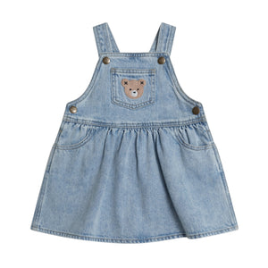Huxbaby Dreamy Denim Overall Dress & I Heart Cake Ribbed l/s Top ~ Purple/Denim
