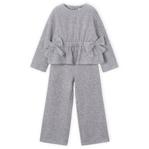 Mayoral Girls Knit Top & Pants Set ~ Mixed Grey