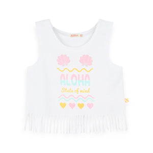 Billieblush Aloha Fringe Tank 7-12 ~ White
