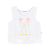 Billieblush Aloha Fringe Tank 7-12 ~ White