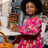 Oilily Girls Dix Paris Print Dress ~ Fuchsia
