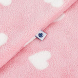 Petit Bateau Polaire Front Snap Heart Print Footie ~ Pink/White