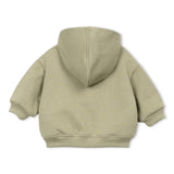 Play Up Baby Fleece Zip Hoodie, Pineapple T-Shirt & Sweatshorts Set ~ Pale Olive/Oatmeal