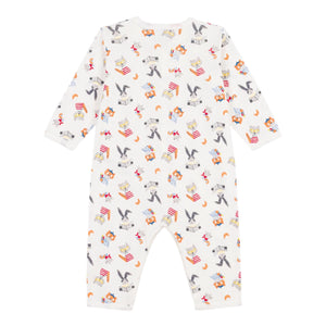 Petit Bateau Parisian Animal Print Romper ~ White Multi