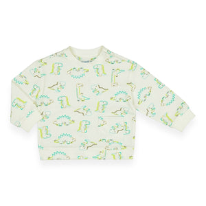 Mayoral Baby Boy Printed Sweatshirt & Sweatshorts Set ~ Dinosaurs/Cream