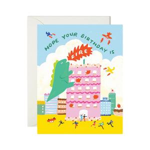 Karen Schipper Birthday Card ~ Godzilla Fire