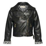 Hannah Banana Faux Leather Moto Jacket ~ Black