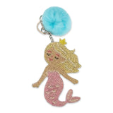 Bari Lynn Crystalized Keychain w/ Fur Puff ~ Pink Mermaid