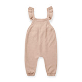Quincy Mae Pointelle Knit Overall Romper ~ Blush