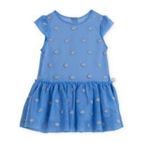 Stella McCartney Girls s/s Tulle Dress w/ Flowers Embroidery ~ Blue