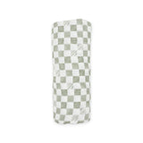 Little Unicorn Organic Cotton Muslin Swaddle ~ Green Checker