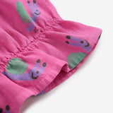 Bobo Choses Funny Snail Woven Blouse & Skirt Set ~ Fuchsia