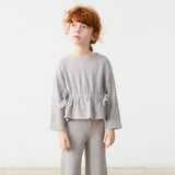 Mayoral Girls Knit Top & Pants Set ~ Mixed Grey