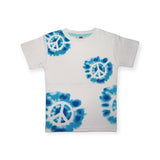Mish Baby Tie Dye Peace Tee & Enzyme Shorts Set ~ White/Turquoise
