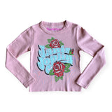 Rowdy Sprout Janis Joplin Roses l/s Fitted Tee ~ Blush