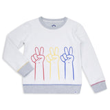 Appaman Boys Revel Peace Sign Crewneck & Sidewalk Sweats Set ~ Heather Mist
