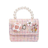 Petite Hailey Flower Tweed Handbag