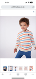 Petit Bateau Boys Multi Color Striped Hoodie ~ Cream Multi