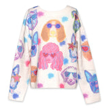 Baby Sara Dog Print Sweater ~ Ivory Multi