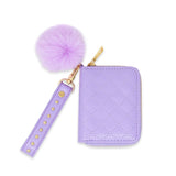 Tiny Treats Quilted Stud Strap Wallet with Pom-Pom