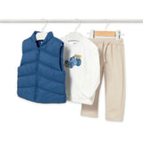 Mayoral Baby Boy l/s Car Top, Puffer Vest & Pants Set ~ Indigo