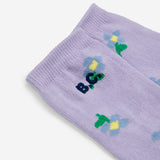 Bobo Choses Pansy Flower Printed Socks ~ Lavender