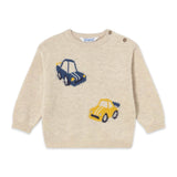 Mayoral Baby Boy Knit Cars Sweater ~ Heather Stone