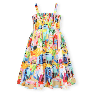Seafolly Girls Printed Shirred Dress ~ Cuba Multi
