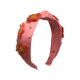 Bari Lynn Sequin Flower Knot Headband w/ Stones