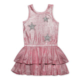 MIA New York Stars Sleeveless Tiered Dress ~ Pink