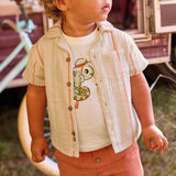 Mayoral Baby Boy Gauze Striped s/s Shirt ~ Cream