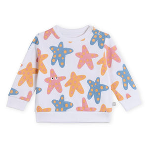 Stella McCartney Girls Starfish Print Sweatshirt & Shorts Set ~ White Multi